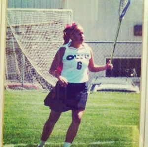 Me my senior year of college 2001. Can't really tell but look I had both ankles taped, seriously did my ankle ever not bother me?!
